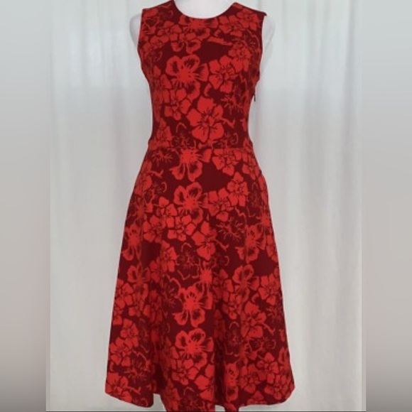 Lands' End Dresses & Skirts - Lands' End Red Floral Dress
